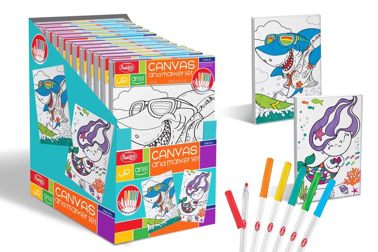 CANVAS AND MARKER SET 8X12 JR ARTIST