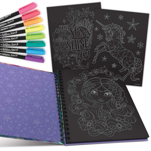 BLACK PAGE COLORING BOOK- CORALIA