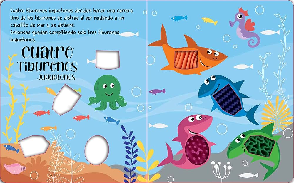 ¡TEXTURAS DIVERTIDAS! - CINCO TIBURONES JUGUETONES
