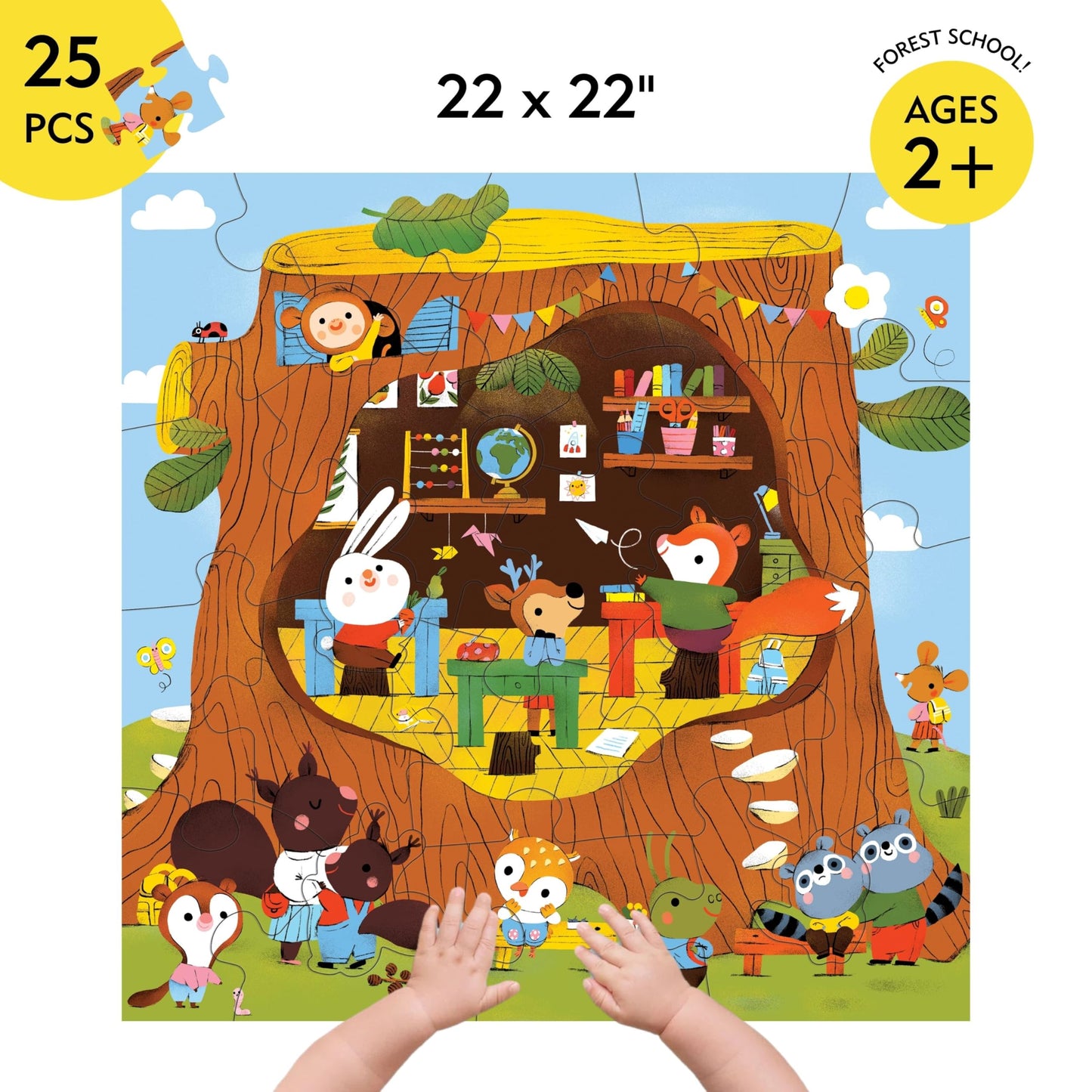 FOREST SCHOOL 25 PIECE FLOOR PUZZLE WITH SHAPED PIECES
