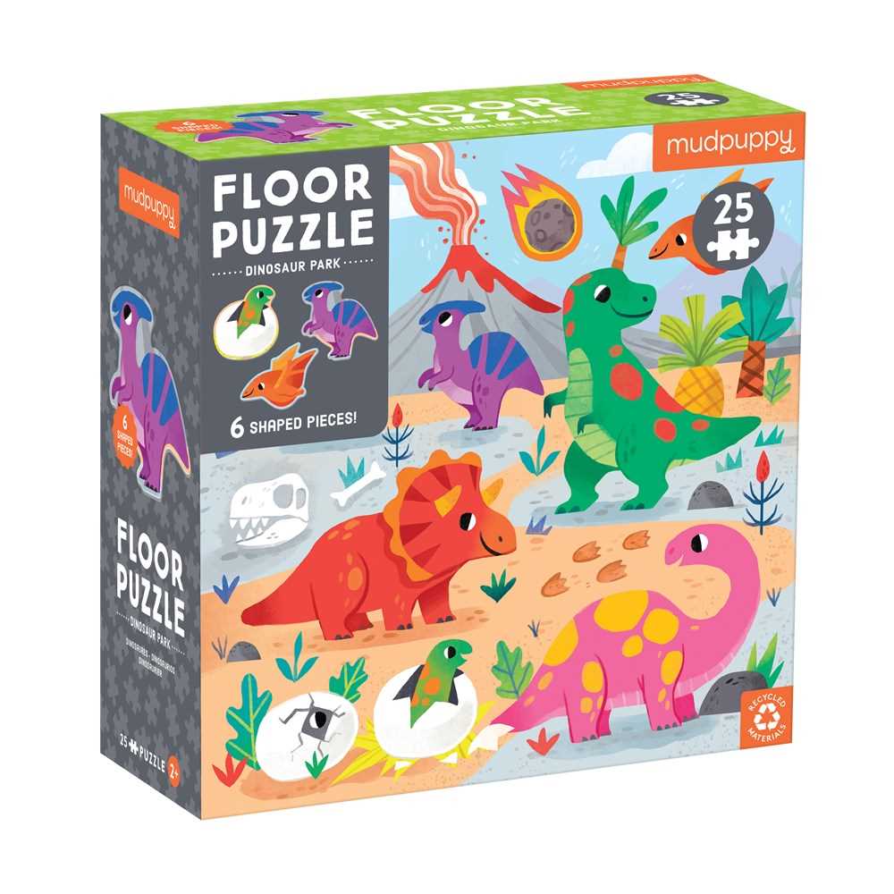 DINOSAUR PARK 25 PIECE FLOOR PUZZLE WITH SHAPED PIECES
