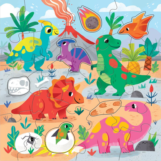 DINOSAUR PARK 25 PIECE FLOOR PUZZLE WITH SHAPED PIECES