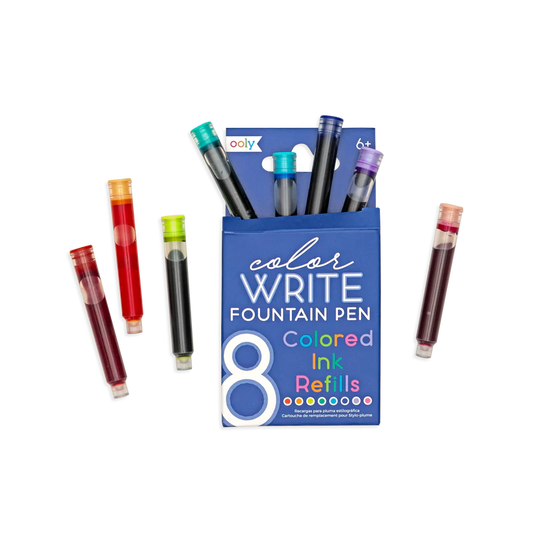 COLOR WRITE COLORED FOUNTAIN PENS INK REFILLS