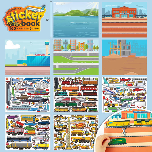 Machines On The Move Repositionable Sticker Book