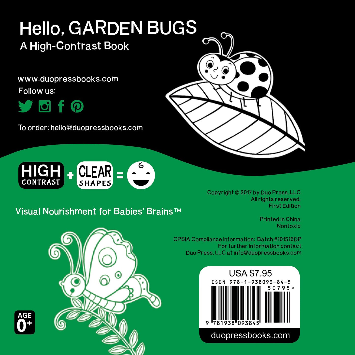 Hello Garden Bugs High Contrast