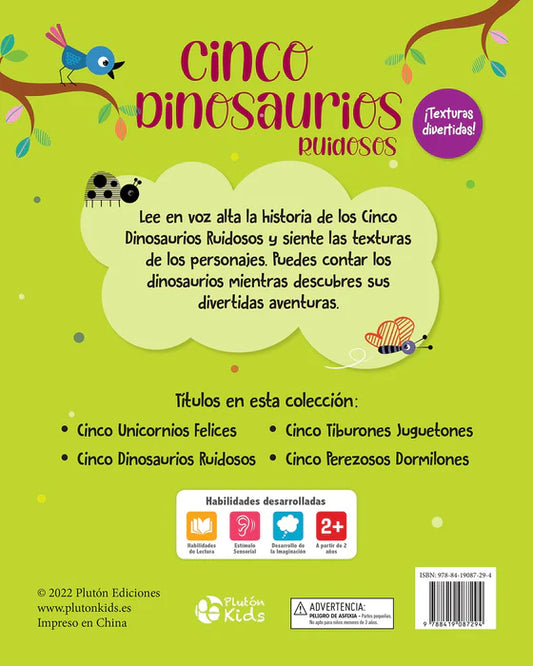 ¡TEXTURAS DIVERTIDAS! - CINCO DINOSAURIOS RUIDOSOS