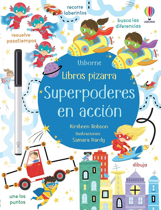 LIBROS PIZARRAS SUPERPODERES EN ACCION