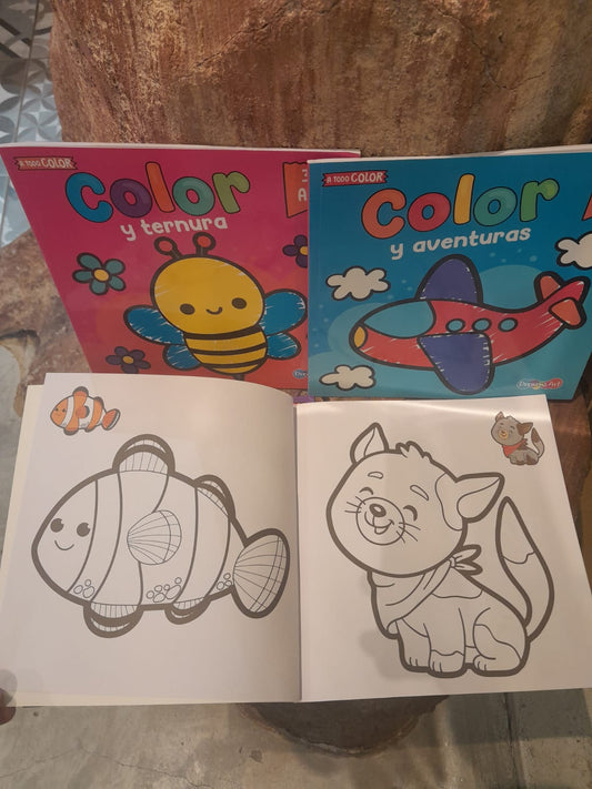 LIBROS COLOREAR-A TODO COLOR 3 A 4 AÑOS