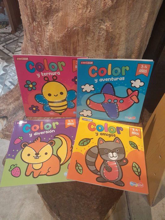 LIBROS COLOREAR-A TODO COLOR 3 A 4 AÑOS