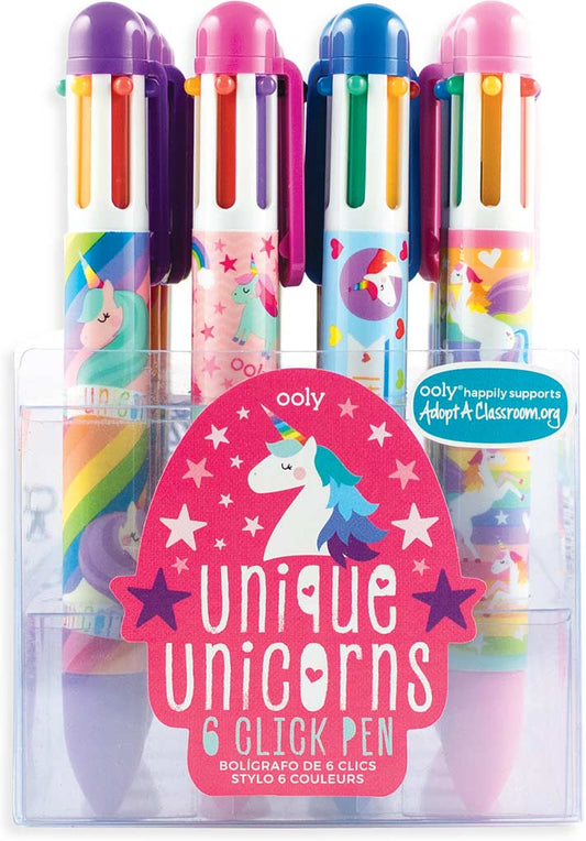 UNIQUE UNICORNS 6 CLICK PENS