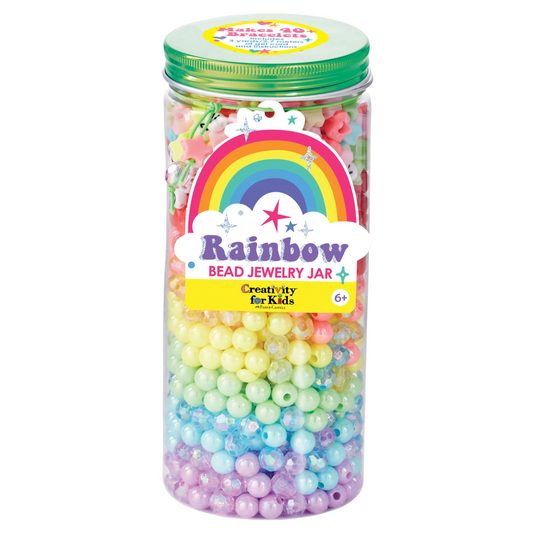 RAINBOW BEAD JEWELRY JAR