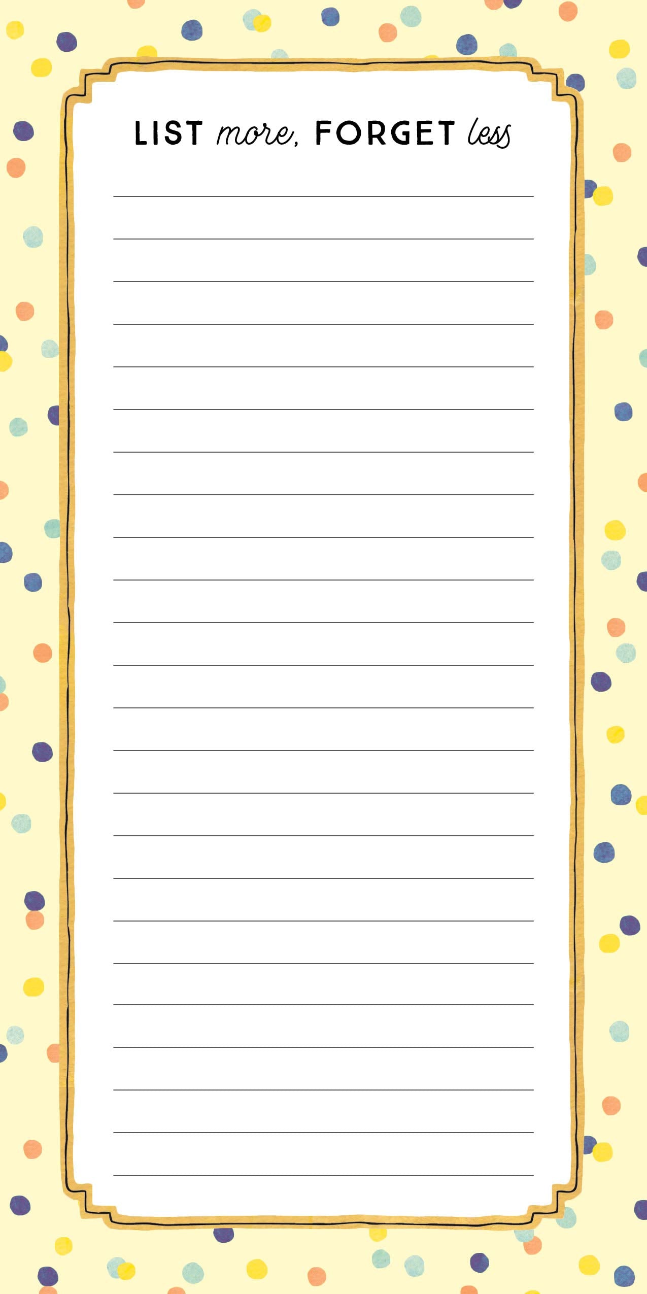 List More Forget Less Note Pad