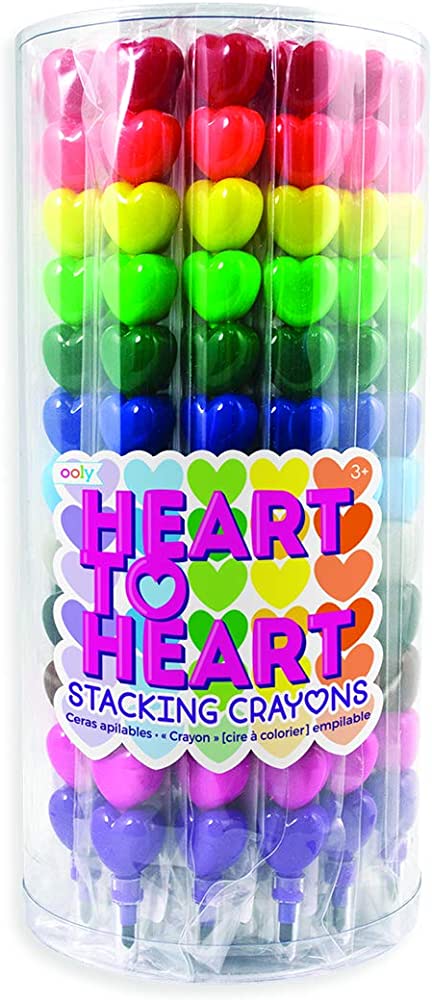 HEART TO HEART STACKING CRAYONS - TUB