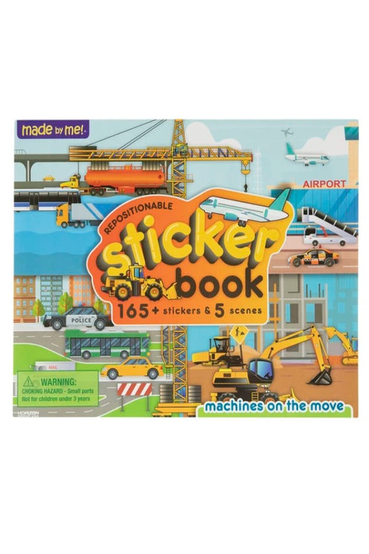 Machines On The Move Repositionable Sticker Book